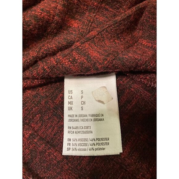 American Eagle Ribbed Mock Neck Dress Heather Burgundy Keyhole Back Size S/P - Picture 8 of 9